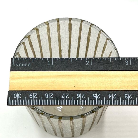 Pair of Crate & Barrel - Minx Striped Votive Candle Holders - Two (2) Set NEW - Picture 7 of 7